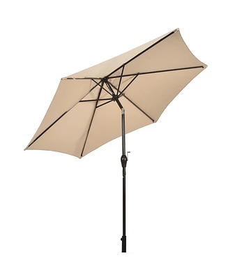 9Ft Outdoor Market Patio Table Umbrella Push Button Tilt Crank Lift