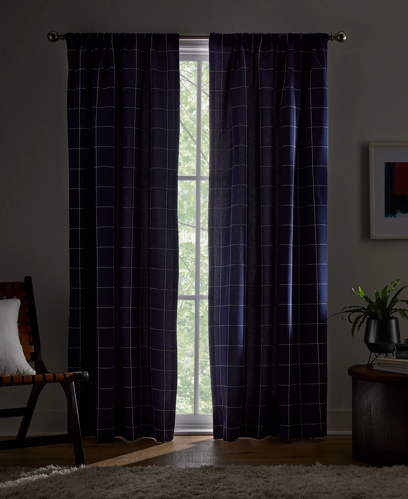 Tommy Hilfiger Big Check Pole Top Blackout 2-Piece Curtain Panel