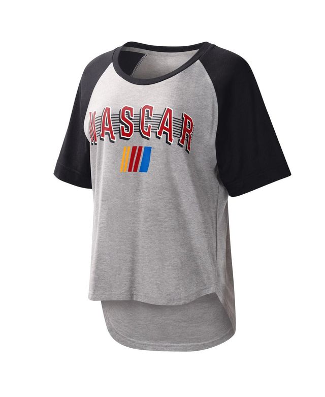 Women's G-iii 4Her by Carl Banks Gray, Black Nascar Slugger T-shirt