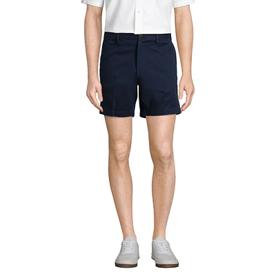 Lands' End Men's No Iron 6" Comfort Waist Plain Front Chino Short