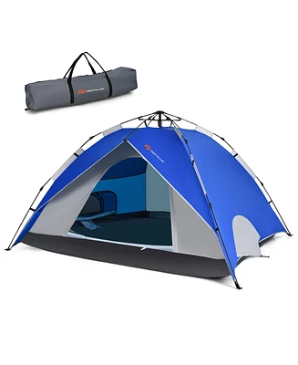 4 Person Instant Pop-up Camping Tent 2-in-1 Double-Layer Waterproof Tent