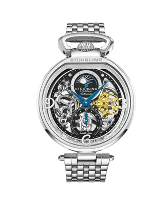 Stuhrling Men's Legacy Silver-tone Stainless Steel , Two-Tone Dial , 45mm Round Watch