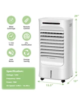 4-in-1 Evaporative Air Cooler Portable Humidifier with Timer, 3 Modes & Speeds