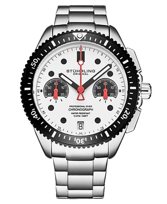 Stuhrling Men's Monaco Silver-tone Stainless Steel, Silver-Tone Dial