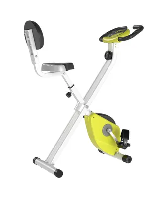 Soozier|Homcom Foldable Upright Training X-Bike with Magnetic Resisce