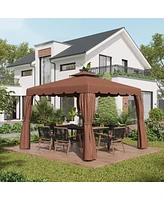 Outsunny 10' x 10' Double Roof Gazebo Replacement Canopy Top Cover