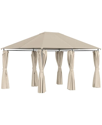 Outsunny 13' x 10' Steel Outdoor Patio Gazebo Pavilion Canopy Tent