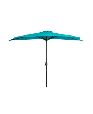 9 Ft Outdoor Patio Half Market Umbrella with Crank