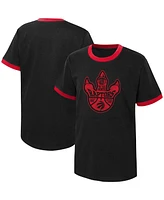 Big Boys and Girls Black Toronto Raptors Hoop City Hometown Ringer T-shirt