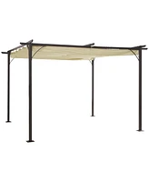Outsunny 11.5'x11.5' Retractable Patio Gazebo Pergola, Uv Resist