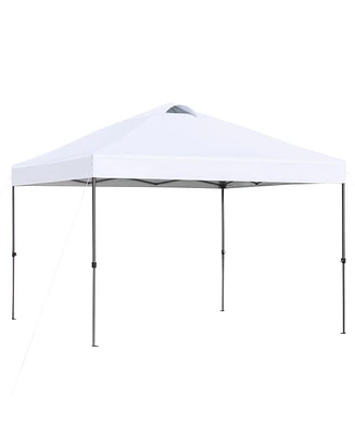 Outsunny 9.7' x 9.7' Pop Up Canopy Tent, Gazebo w/ Carry Bag, Dark