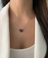 Le Vian Godiva x Le Vian Strawberry and Chocolate Heart Pendant Necklace Featuring Passion Ruby (3/4 ct. t.w.) & Chocolate Diamond (1/10 ct. t.w.) in