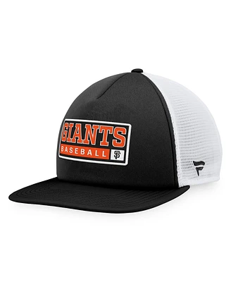 Men's Majestic Black, White San Francisco Giants Foam Trucker Snapback Hat