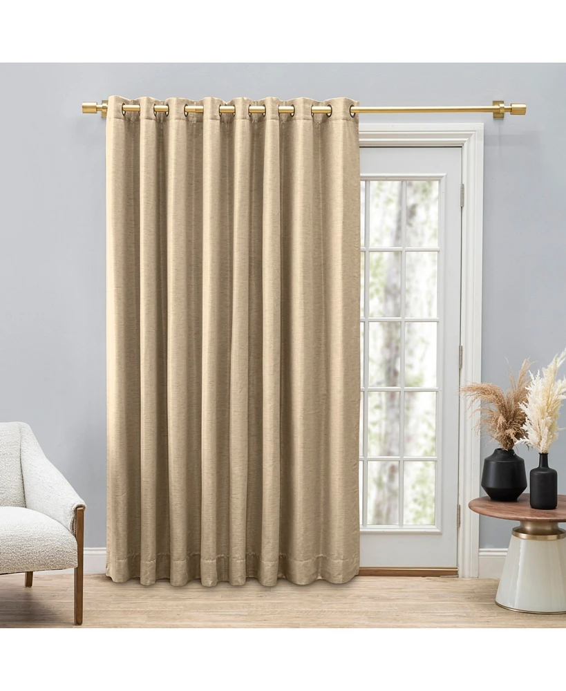 Ricardo Grasscloth Lined Grommet Curtain Patio Panel w/Wand 110"W x 84"L