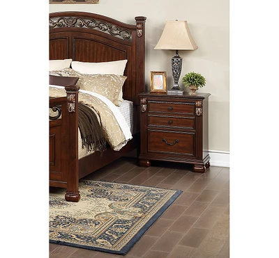 Bedroom Furniture Traditional Look Unique Wooden Nightstand Drawers Bedside Table Cherry