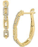 Effy Diamond Rope Chain Link Hoop Earrings (3/8 ct. t.w.) in 14k Gold