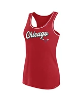 Women's Fanatics Red Chicago Bulls Wordmark Logo Racerback Tank Top