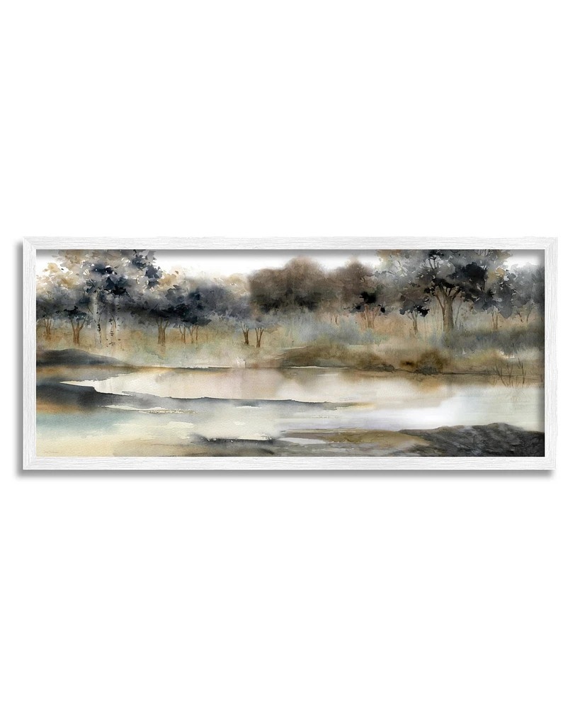 Stupell Industries Trees By Lakeside Landscape Framed Giclee Art, 10" x 1.5" x 24"