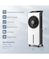 Evaporative Air Cooler 3-in-1 Portable Swamp Cooling Fan w/ 12H Timer Remote