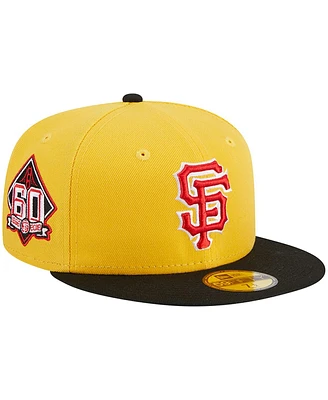 Men's New Era Yellow, Black San Francisco Giants Grilled 59FIFTY Fitted Hat