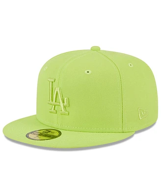 Men's New Era Neon Green Los Angeles Dodgers 2023 Spring Color Basic 59FIFTY Fitted Hat