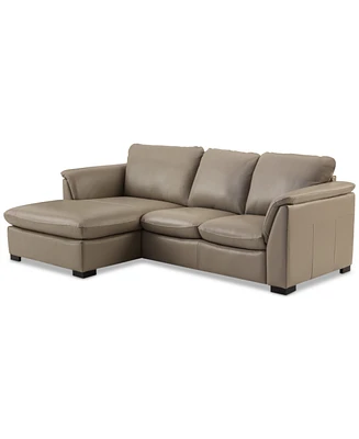 Closeout! Arond 97" 2-Pc. Leather Sectional with Chaise, Created for Macy's