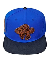 Men's Pro Standard Royal, Black Philadelphia 76ers Heritage Leather Patch Snapback Hat