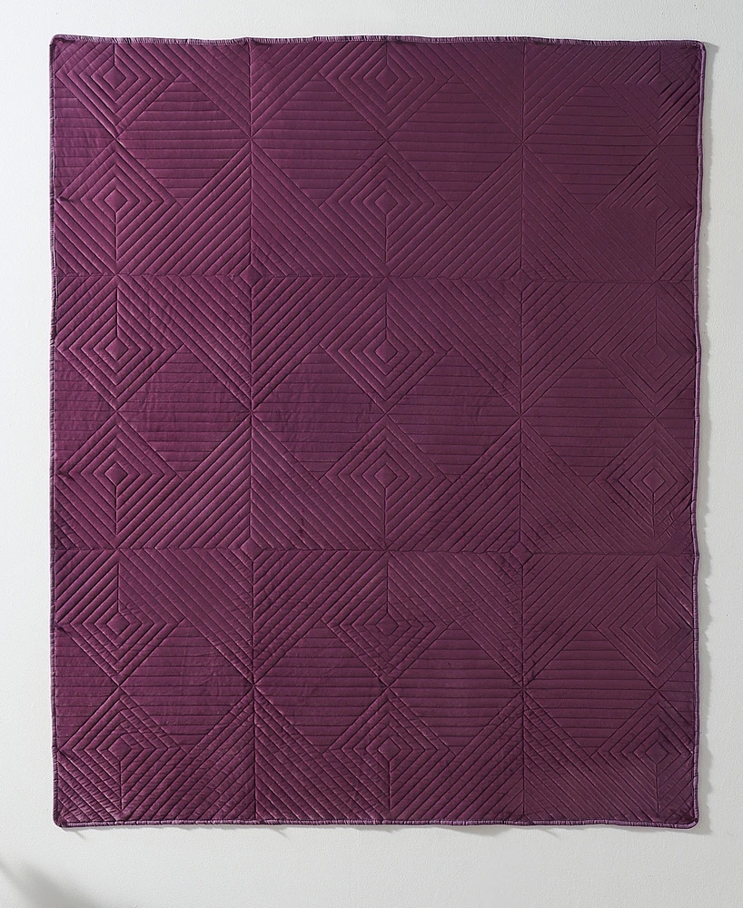Greenland Home Fashions Riviera Velvet Finely Stitched Quilted Throw, 50"x60"