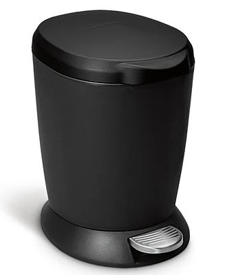 simplehuman 6 Liter Plastic Round Step Bathroom Trash Can with Soft-Close Lid