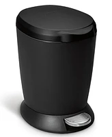 simplehuman 6 Liter Plastic Round Step Bathroom Trash Can with Soft-Close Lid