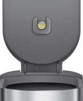 simplehuman 45 Liter Slim Kitchen Trash Can with Liner Pocket, Stainless Steel with Grey Plastic Lid