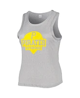 Women's Soft As A Grape Gray Pittsburgh Pirates Plus High Neck Tri-Blend Tank Top