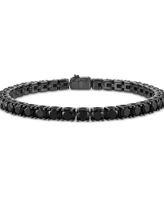 Bulova Men's Icon Black-Tone Sterling Silver Tennis Bracelet