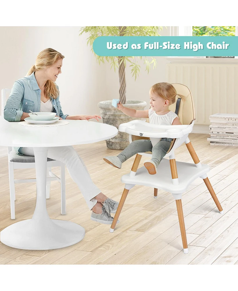 Costway Toddler 6 1 High Chair Convertible Highchair with 5-Point Harness
