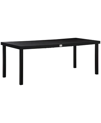 Outsunny Outdoor Dining Table for 8, Aluminum, Plastic, Woodgrain