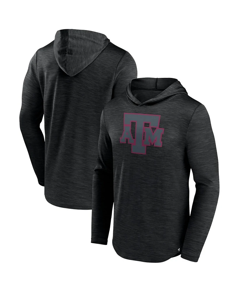 Men's Fanatics Heather Black Texas A&M Aggies Transitional Hoodie T-shirt
