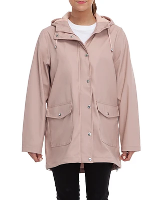 Rokka&Rolla Women's Waterproof Rain Coat Rubberized Jacket