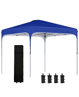 Outsunny Pop Up Gazebo Foldable Canopy Tent with Wheeled Carry Bag & 4 Leg Weight Bags