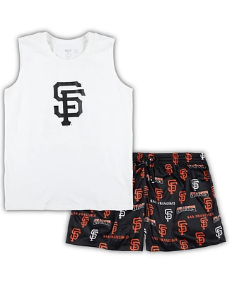 Women's Concepts Sport White, Black San Francisco Giants Plus Tank Top and Shorts Sleep Set