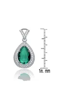 Gv Sterling Silver White Gold Cubic Zirconia Pear Drop Earrings