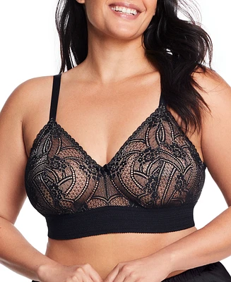 Glamorise Plus Full Figure Bramour Gramercy Luxe Lace Wireless Bralette 7012