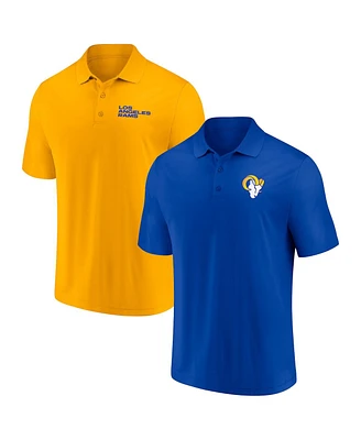 Men's Fanatics Royal, Gold Los Angeles Rams Dueling Two-Pack Polo Shirt Set