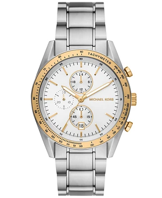 Michael Kors Men's Warren Quartz Chronograph Silver-Tone Stainless Steel Watch 42mm