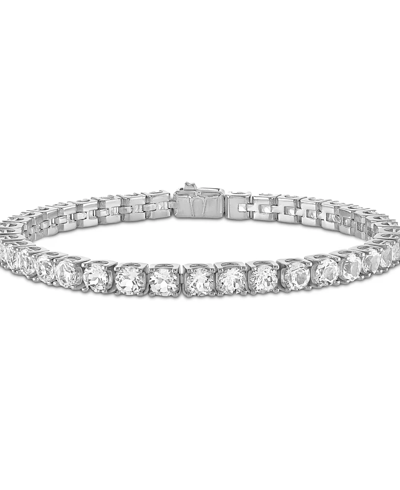 Bulova Men's White Topaz Icon Tennis Bracelet (1/10 ct. t.w.) in Sterling Silver