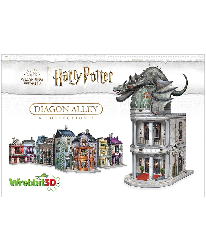 Wrebbit Harry Potter Diagon Alley Collection 4 3D Puzzles Ollivander's Shop, Quidditch Supplies, Madam Malkin's, Weasleys' Wizard Wheezes, 1175 Pieces