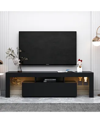 Modern Tv Stand, 20S Led Tv Stand with Remote Control Lights
