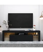 Modern Tv Stand, 20S Led Tv Stand with Remote Control Lights