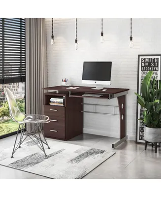 Computer Desk With Ample Storage, Chocolate
