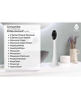 Pursonic Replacement Toothbrush Heads Charcoal Infused Bristles Compatible with Sonicare Electric