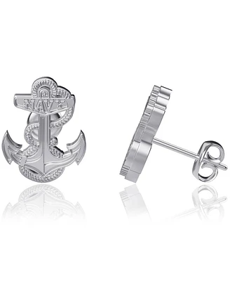 Women's Dayna Designs Navy Midshipmen Silver Post Earrings